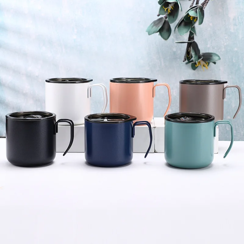 

Кофейная кружка из нержавеющей стали с ручкой, Офисная Изолированная кружка для воды с ручкой.