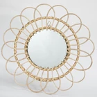 Плетеные водоросли из ротанга художественное зеркало для макияжа в скандинавском стиле настенное украшение для дома гостиной спальни реквизит для фотосъемки