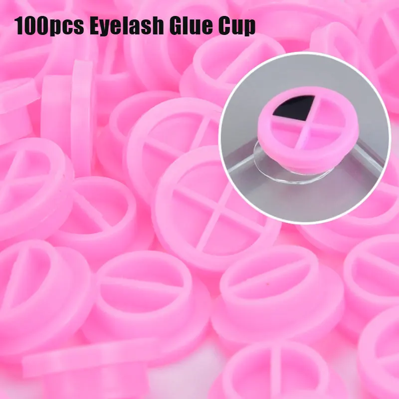 

100Pcs Flower Beauty Eyelash Extension Glue Cups Epoxy Cup Delay Cup Grafting Eyelash Tool Tattoo Adhesive Pigment Cups