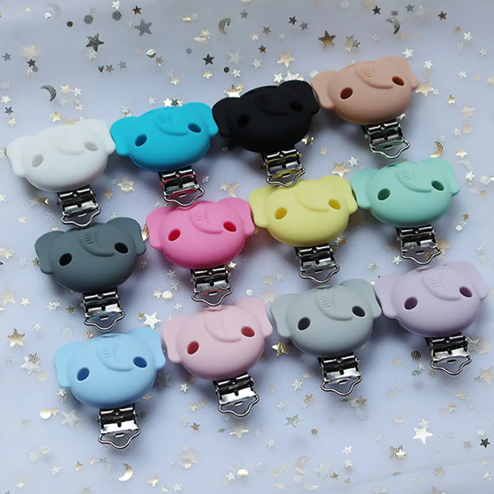 10 шт. зажимы для соски в виде слона силиконовый зажим прорезывателя сделай сам