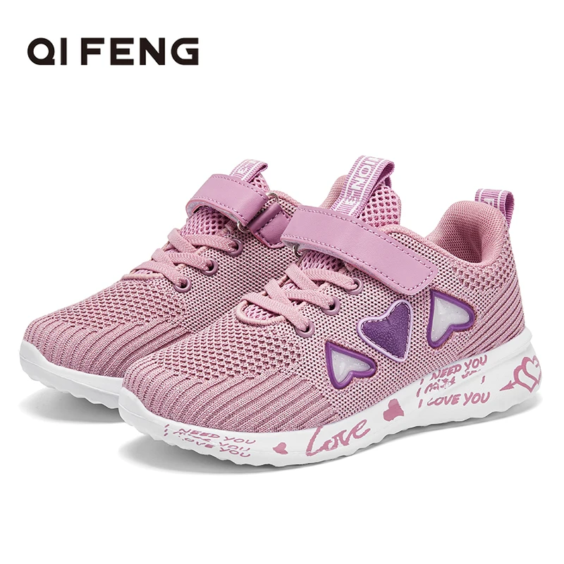 

2021 Autumn Children Mesh Sport Shoes Girl Sneakers Kids Summer Sport Footwear Kids Shoes Light Cute Flat Skateboarding Shoes