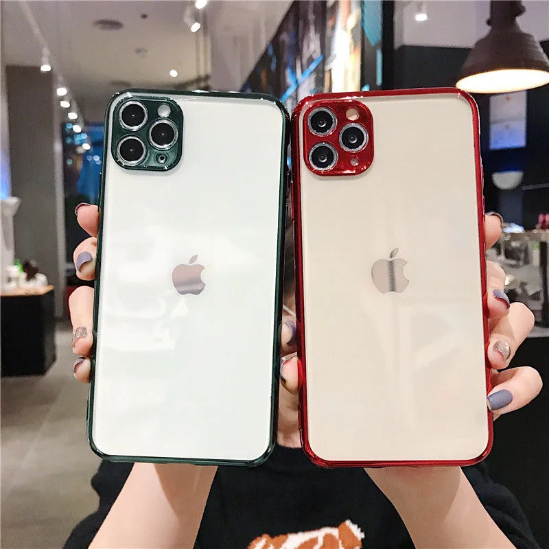 

X / XS / XR / XSMAX mobile phone case with galvanized frame is suitable for iPhone11Pro / max simple drop protection case