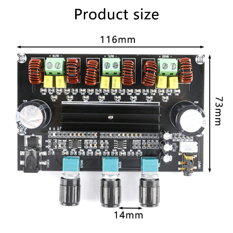 

XH-M573 TDA3116D2 Digital Power Amplifier Board 2X80W+100W High Power 2.1 Channel Audio Amplifier Module