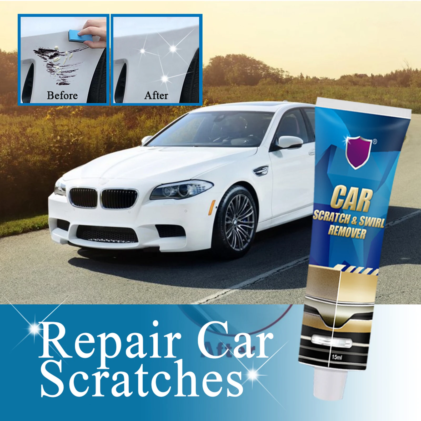 

15ml Car Scratch Remover Agent Auto Grinding Polishing Wax Car Paint Care Tool Vehicle Maintenance Kit