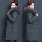 Женское зимнее пальто с меховым воротником, размеры до 6XL