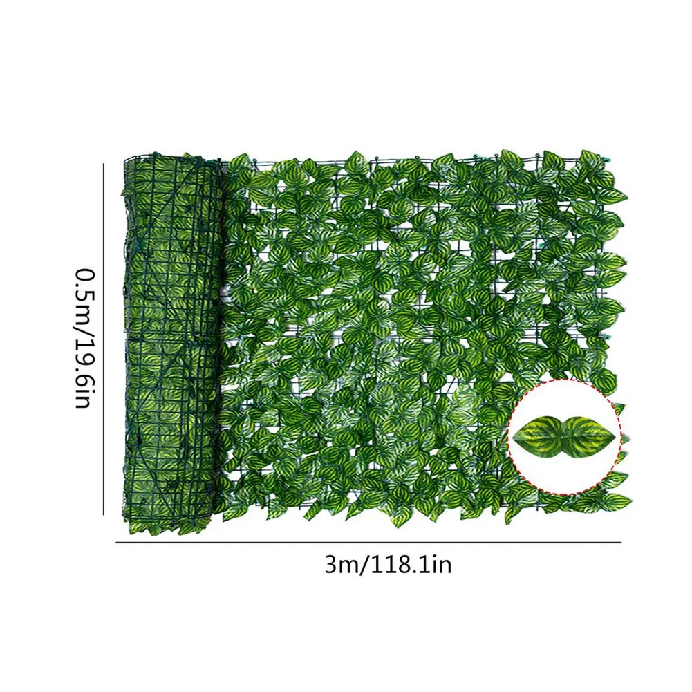 

Green Leaf Fence Wall Artificial Leaf Screen Hedge Privacy Fence Background Landscaping Home Garden Backyard Balcony 0.5x1M