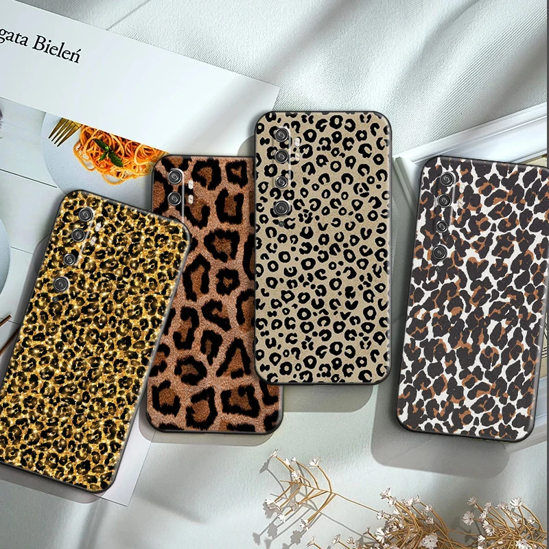 

Fashion Leopard Pattern Phone Case For Xiaomi CC9 CC9e 10S 10 Pro Lite 11 Lite Pro Ultra Note 10 Pro TPU Carcasa Black Cover
