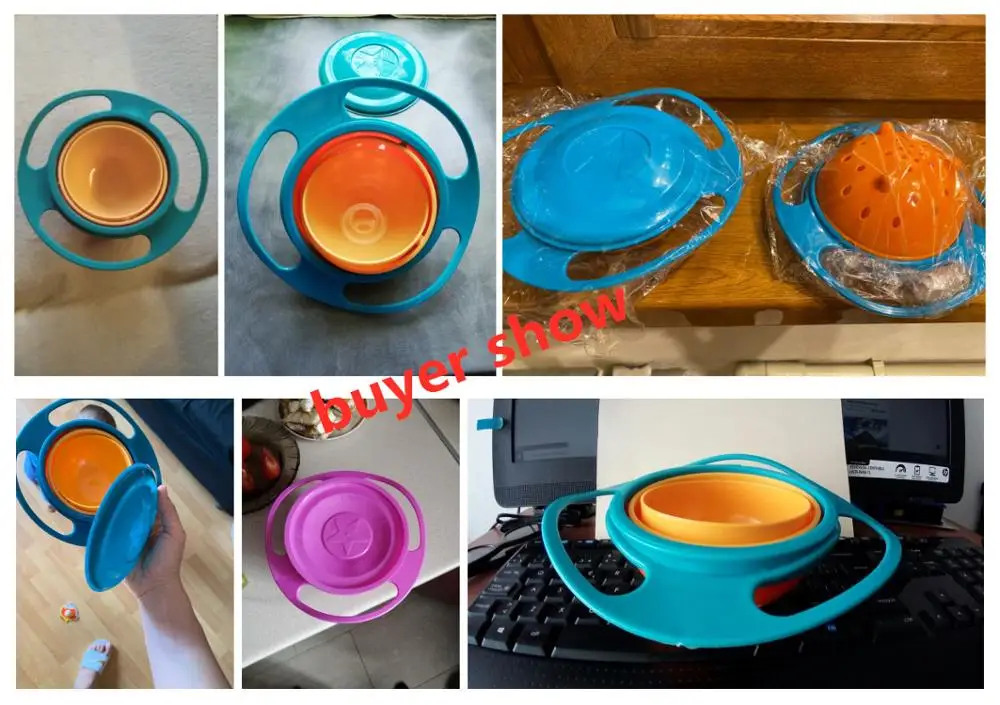 

Universal Gyro Bowl Practical Design Children Rotary Balance Novelty Gyro Umbrella 360 Rotate Spill-Proof Solid Feeding Dishes