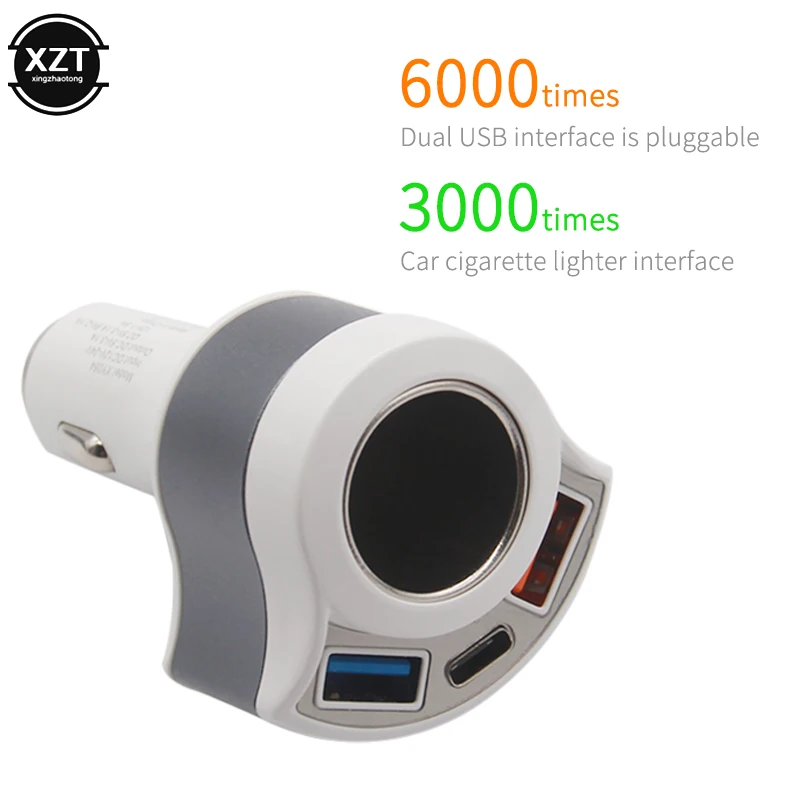 Автомобильное зарядное устройство QC3.0 Быстрая зарядка USB Тип C мобильный телефон 3