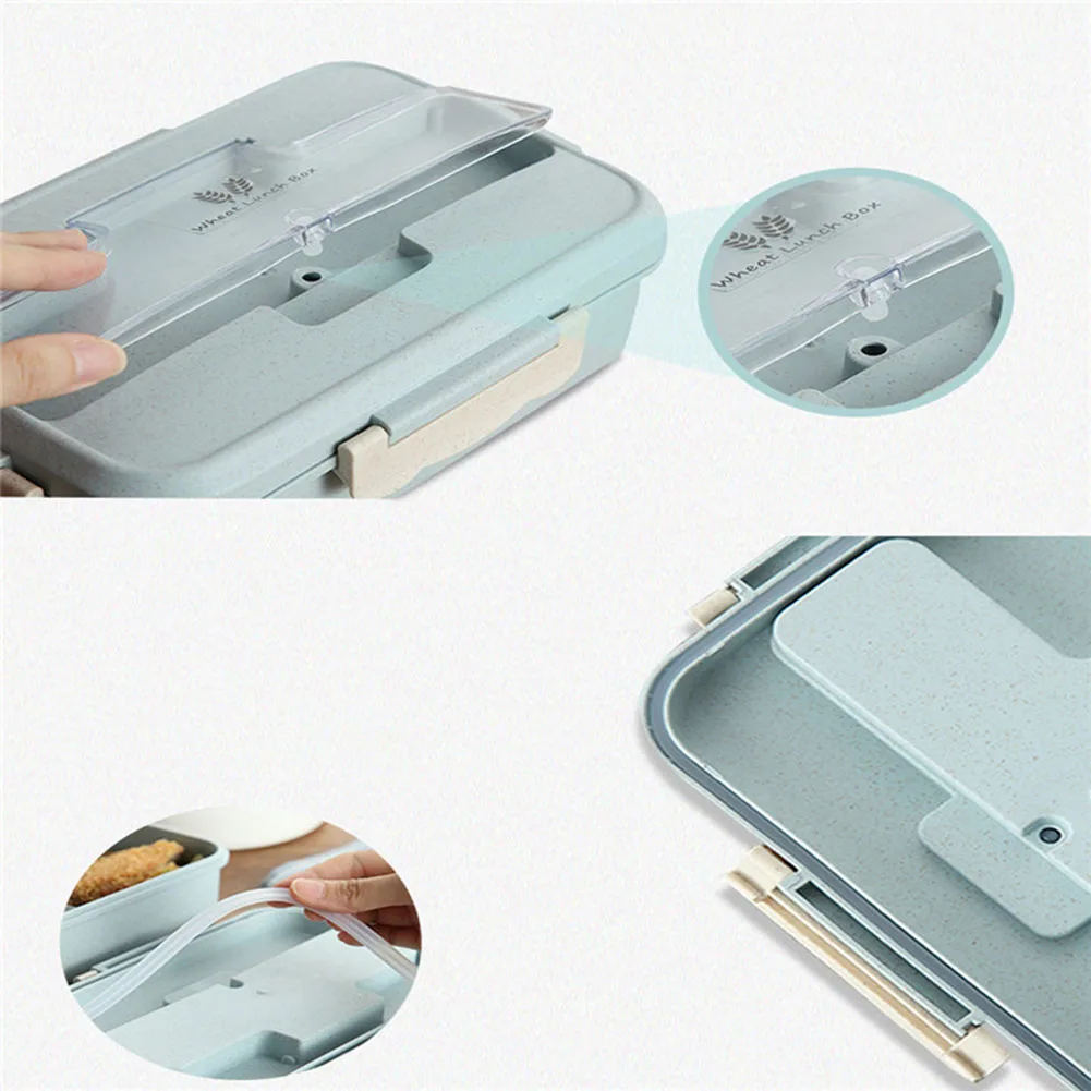 3 сетки переносная коробка для ланча с для ложки и палочек Microwavable ящик для хранения еды порционная коробка Bento для хранения еды контейнер для ланча коробки для хранения