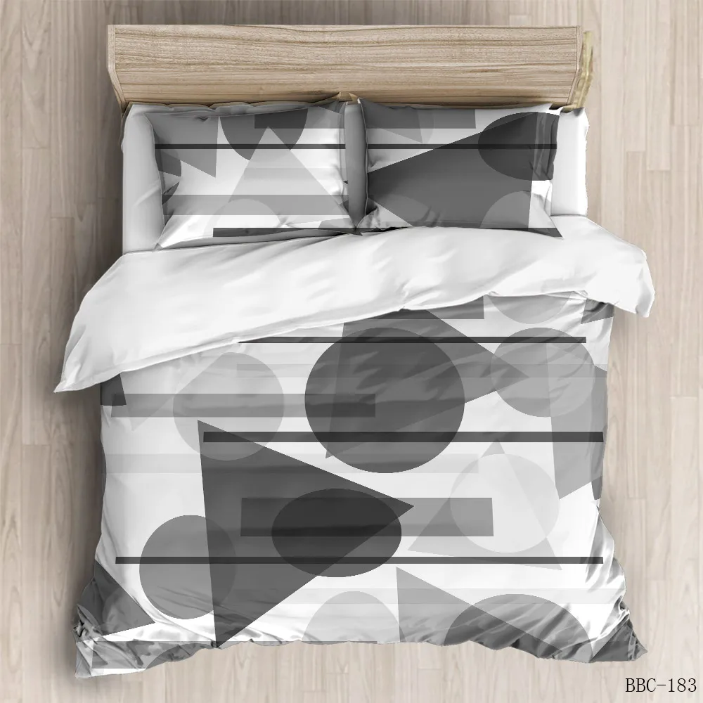 

2020 new geometric ink series bedding 2 / 3 Piece Set fashionable geometric pattern simple duvet cover and pillow case