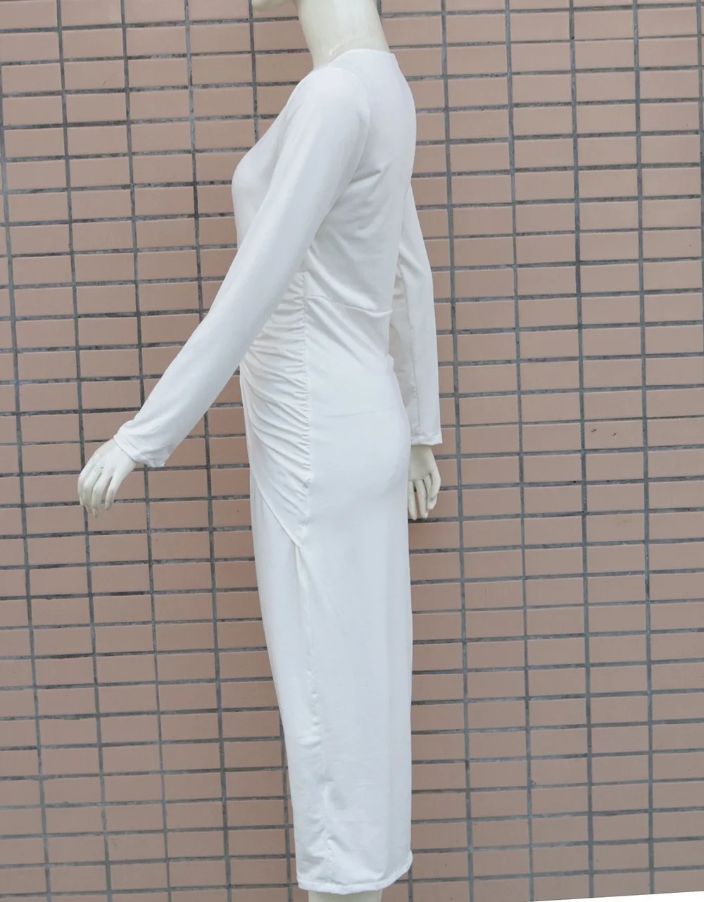 Женское длинное платье-футляр с длинным рукавом и узлом | Женская одежда