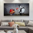 Художественная картина в стиле граффити Марио картина маслом на холсте картина плакат и принты настенные картины для гостиной домашний декор