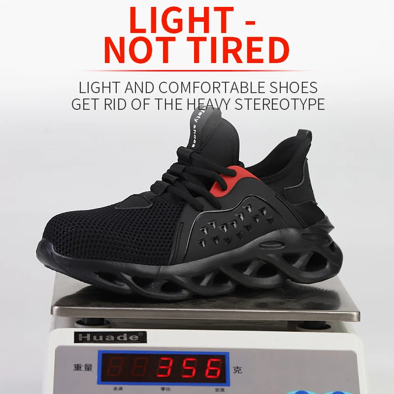 Мужские рабочие кроссовки Masorini летние дышащие со стальным носком и защитой от