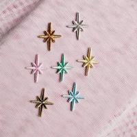 8 colors self adhesive 10pc star embroidery patches for clothes gold silver star shiny sticker iron on clothing applique stripes