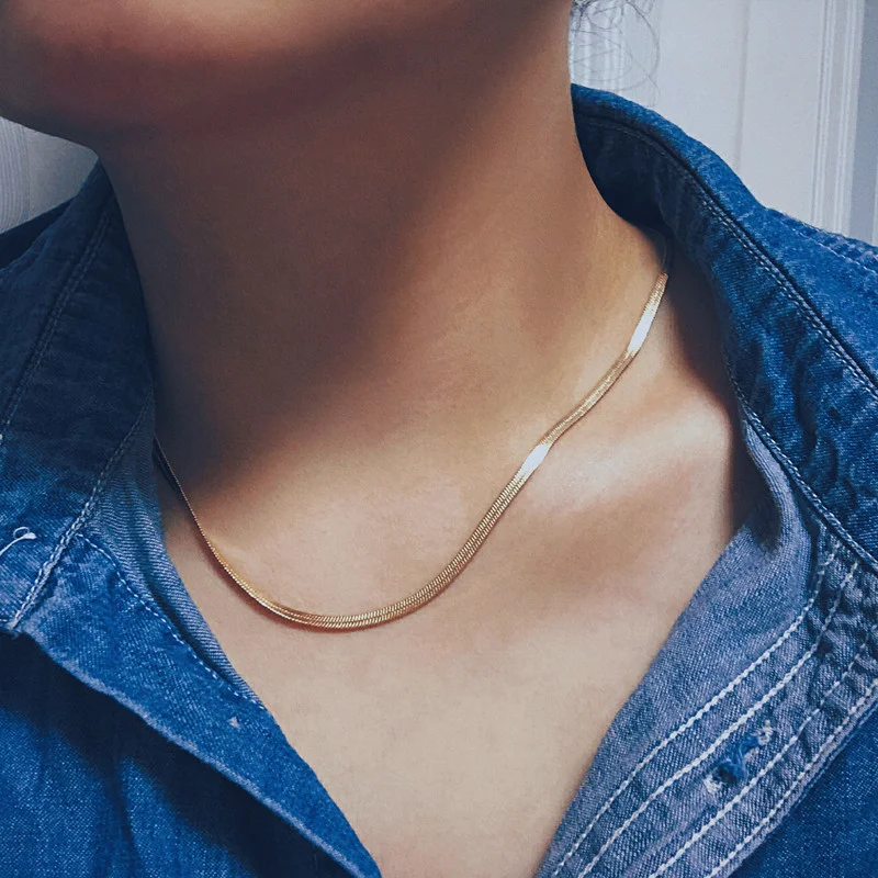 

Clavicle Necklace Women Choker Simple Female Necklaces Ladies Wedding Lady Jewelry Gold Color Trendy European Party Alloy Collie