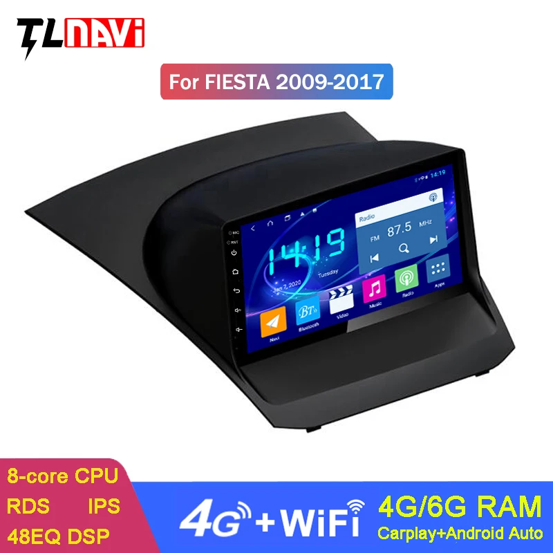 IPS DSP CARPLAY 6G + 128G Android 10 автомобильный DVD GPS-плеер для Ford FIESTA 2009-2017 автомобильное радио