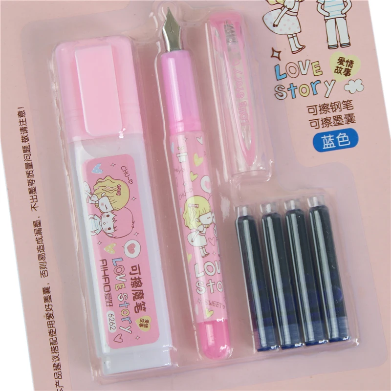 Милый стираемая ручка перьевая + чернила 0 5 мм Средний F Перо канцелярские