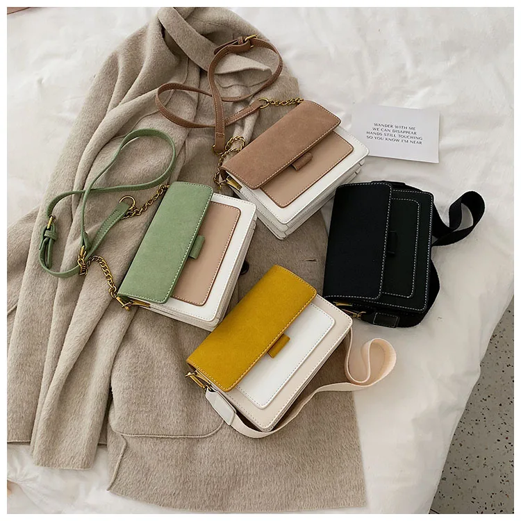 Роскошные маленькие женские сумки из нубука сумки-мессенджеры Лоскутные через