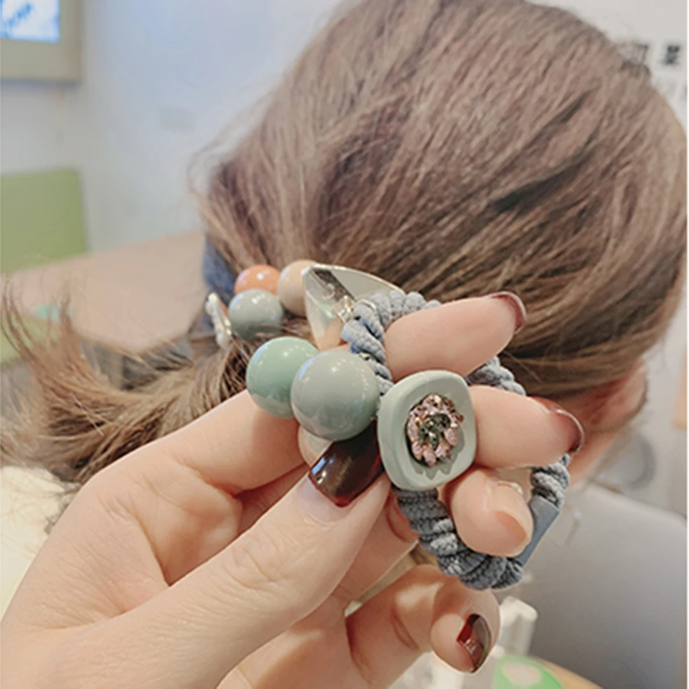 

Luxury Shiny Diamond Elastic Hair Bands Women Sweet Ponytail Organza Scrunchie Set Hair Ropes Hair Accessories Headwear