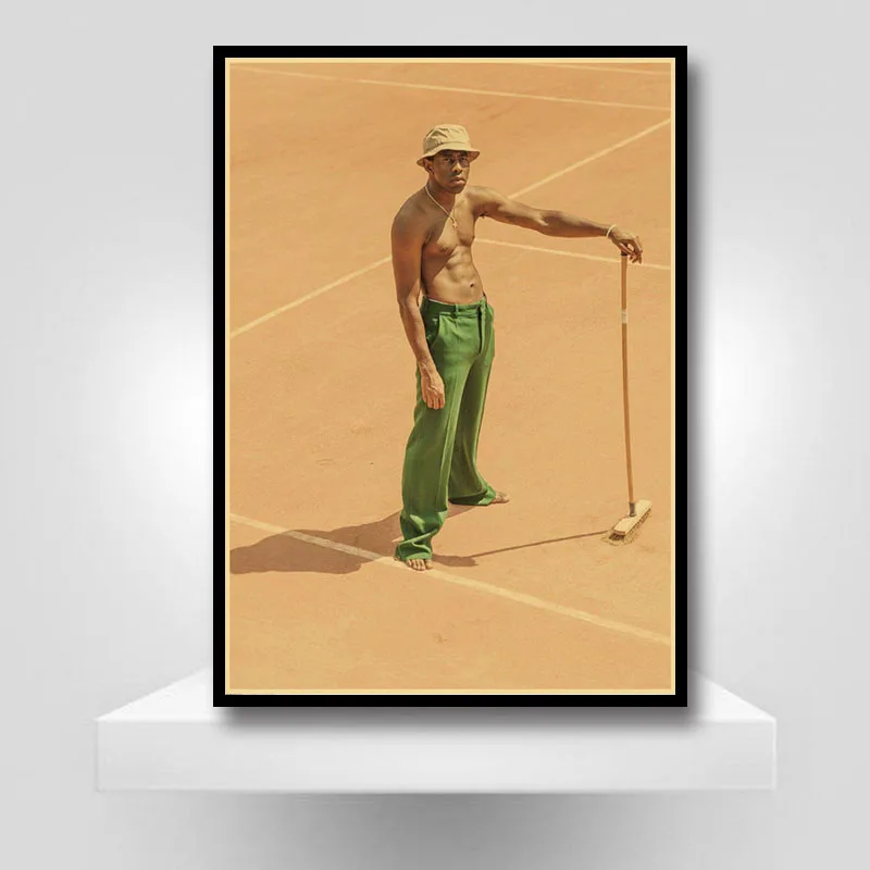 

Tyler The Creator Poster Hip Hop Rapper Retro Posters Flower Boy Wall Sticker Vintage Kraft Paper Prints Home Room Bar Decor