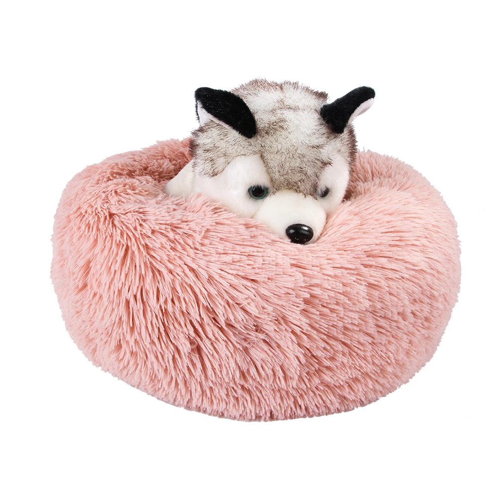 

Hotselling Dog Long Plush Dounts Beds Calming Bed Home Demand Pet Kennel Super Soft Fluffy Comfortable for Large Dog Cat House