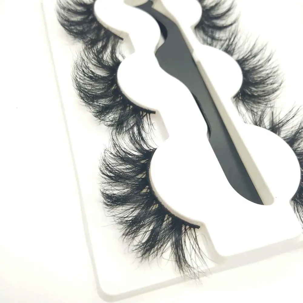 

3 pairs 5D Mink Lashes Natural False Eyelashes +tweezers Dramatic Volume Fake Lashes Makeup Eyelash Extension mink Eyelashes