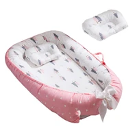 baby lounger adjustable newborn lounger crib baby nest bed with pillow portable crib travel bed infant toddler cotton cradle