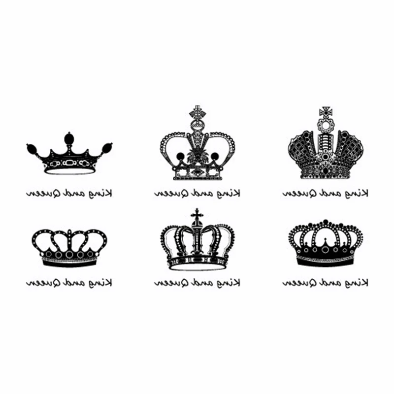 

Crown Element Tattoo Stickers Flower Small Size Body Art Temporary Fake Tattoo for Woman Kids 105*60 Mm