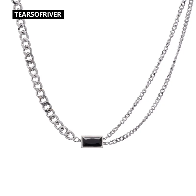 

New Asymmetric Simple Style Niche Necklace Hip Hop Soil Cool Clavicle Chain Retro Stacking Chain Jewelry