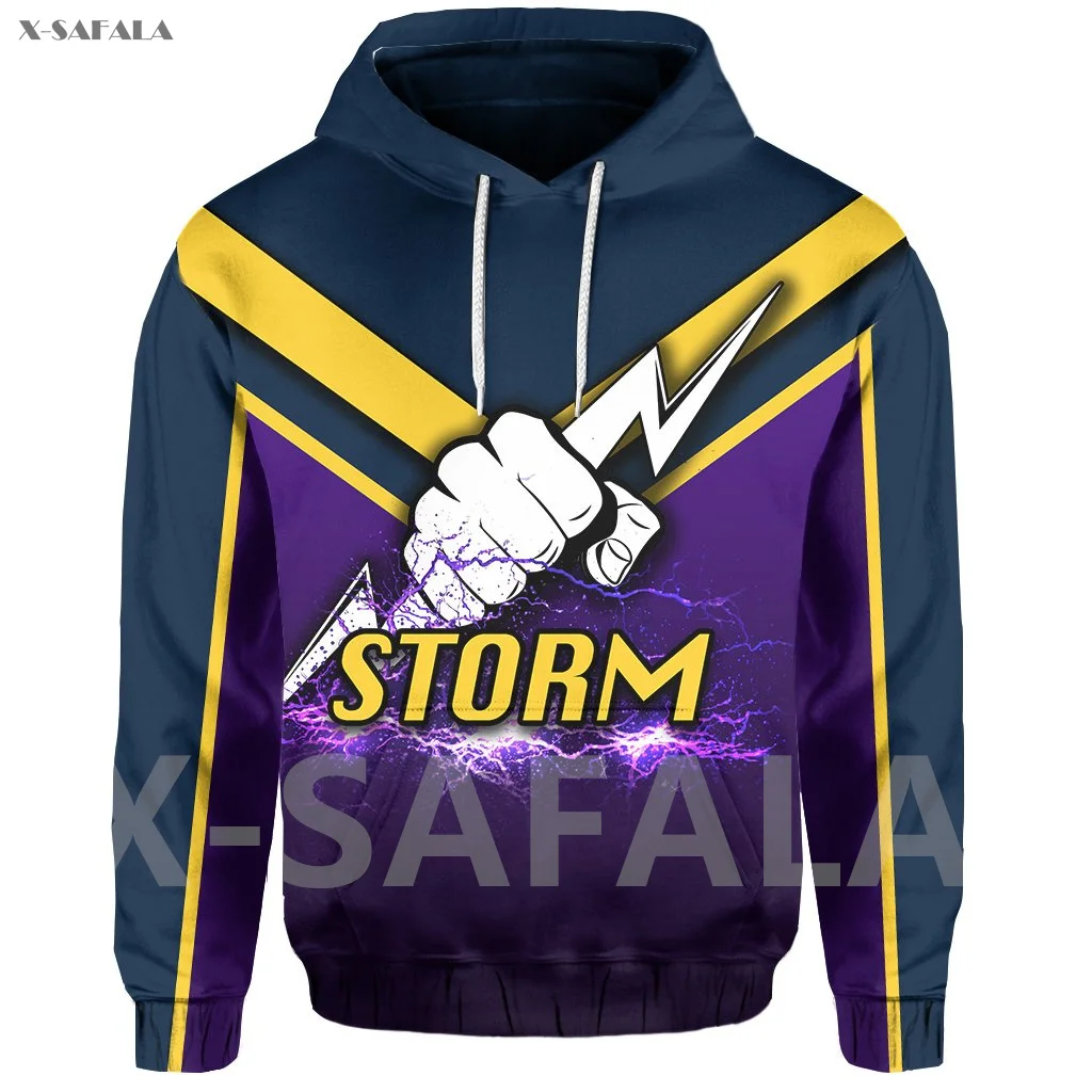 

Melbourne Thunder Storm 3D Printed Hoodie Man Women Harajuku Outwear Zipper Pullover Sweatshirt Casual Jacket