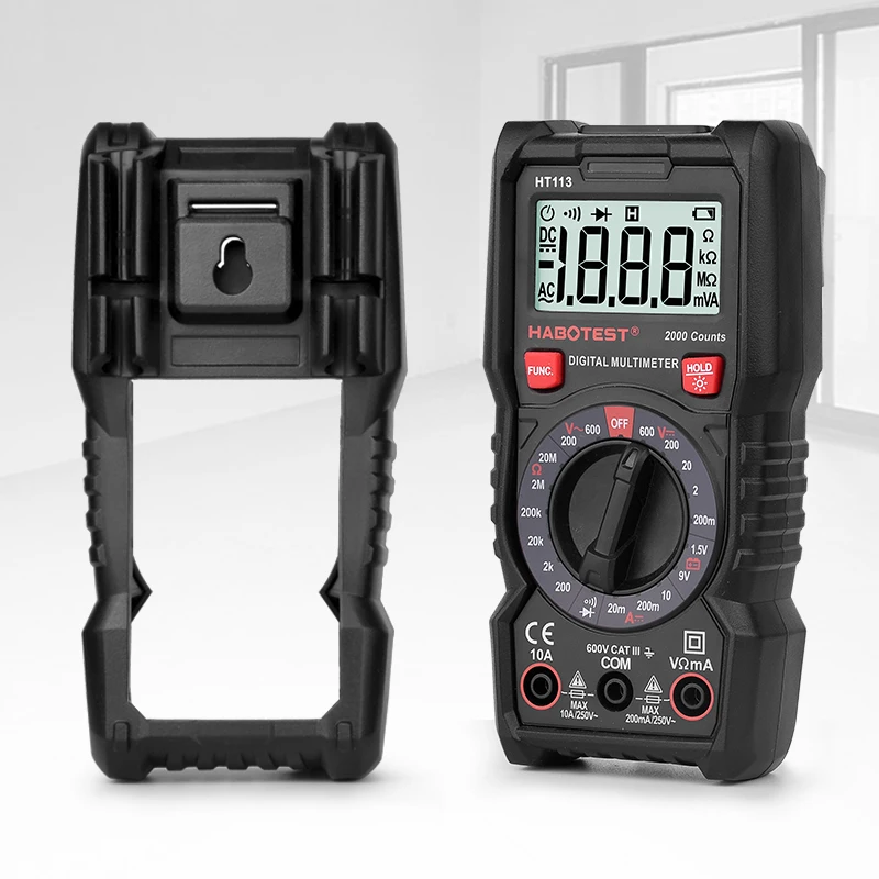 Habotest HT113 600 в цифровой мультиметр мультитестер AC DC напряжение тока 10A ом тестер