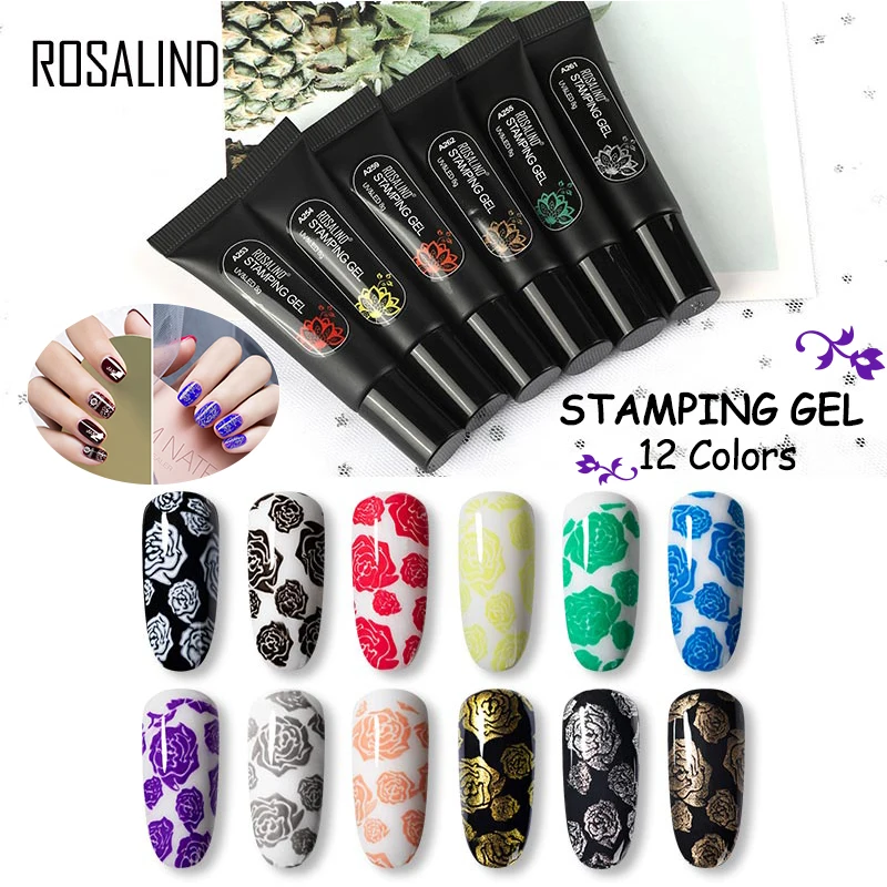 Гель-лак для стемпинга ROSALIND Гибридный гвоздь Полупостоянный цветной 5 мл