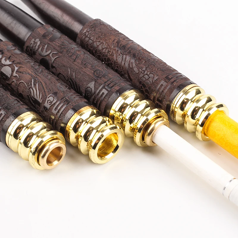New 1pcs Carved Ebony Wood Cigarette Holder Pipes Portable Filters Smoking Pipe Herb Narguile Smoke h2132 | Дом и сад