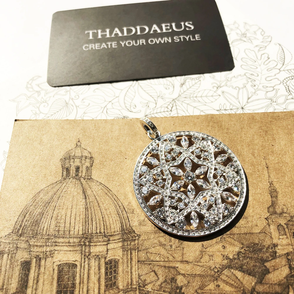 Украшение с подвеской в виде цветка ювелирное изделие из стерлингового серебра