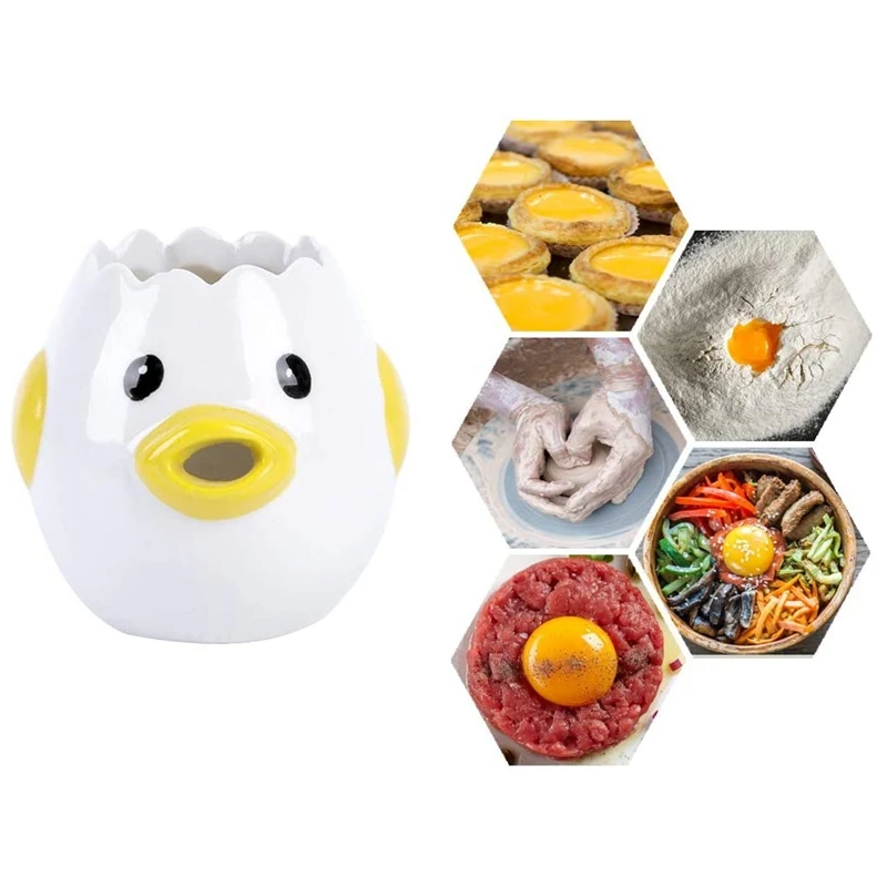 

2PCS Egg Separator Egg Yolk White Separator Ceramics Egg Separator Tool for Kitchen Gadget Cooking Baker Tool