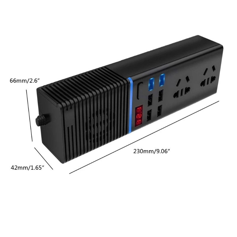 

Car Inverter 12v/24v To 220v Household Power Converter 200W QC 3.0 Quick Charger