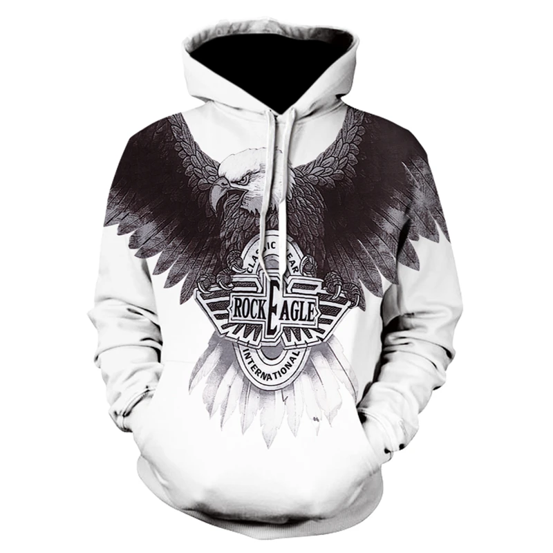 

Novelty Hoodie Sweatshirt Men's Retro Eagle Flag 3D Print Hooded Pullover Unisex Clothing Hoodie Thin