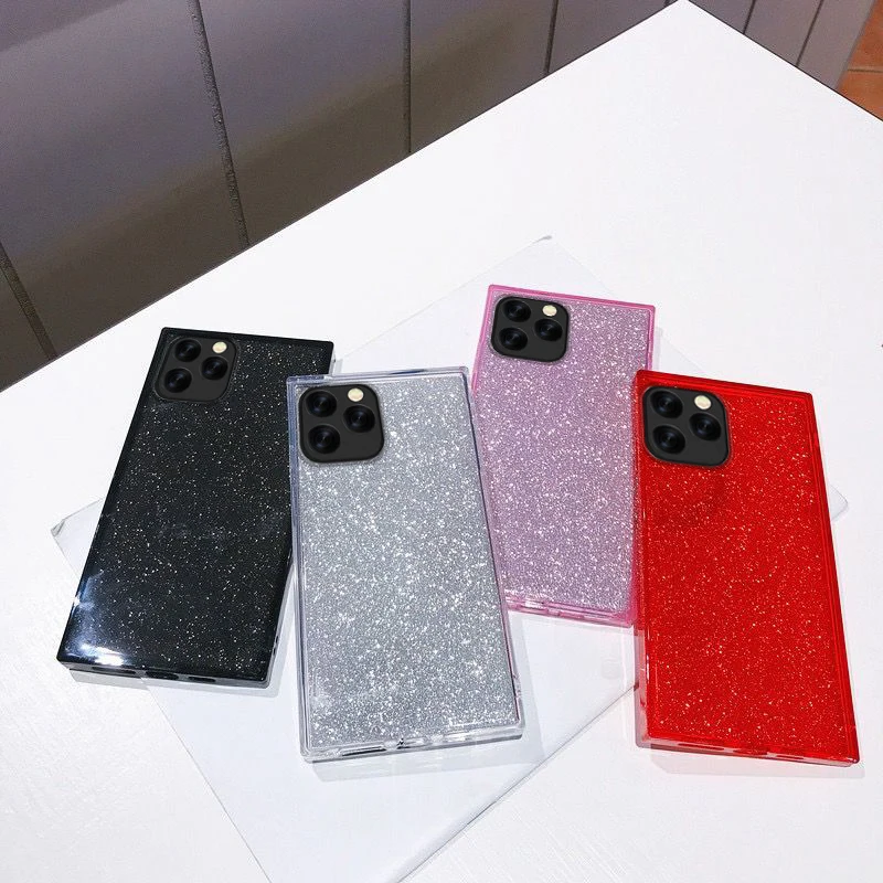 YISAHNGOU роскошный квадратный блестящий чехол для iPhone 11 7 8 6 Plus X XS Max XR силиконовый мягкий ТПУ противоударный чехол