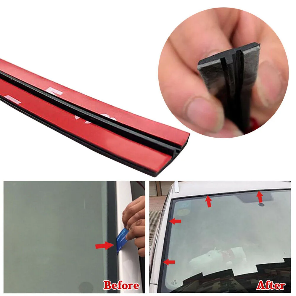 

Accessories Window Seal Strip Black Edge Moulding Rear Trim Waterproof