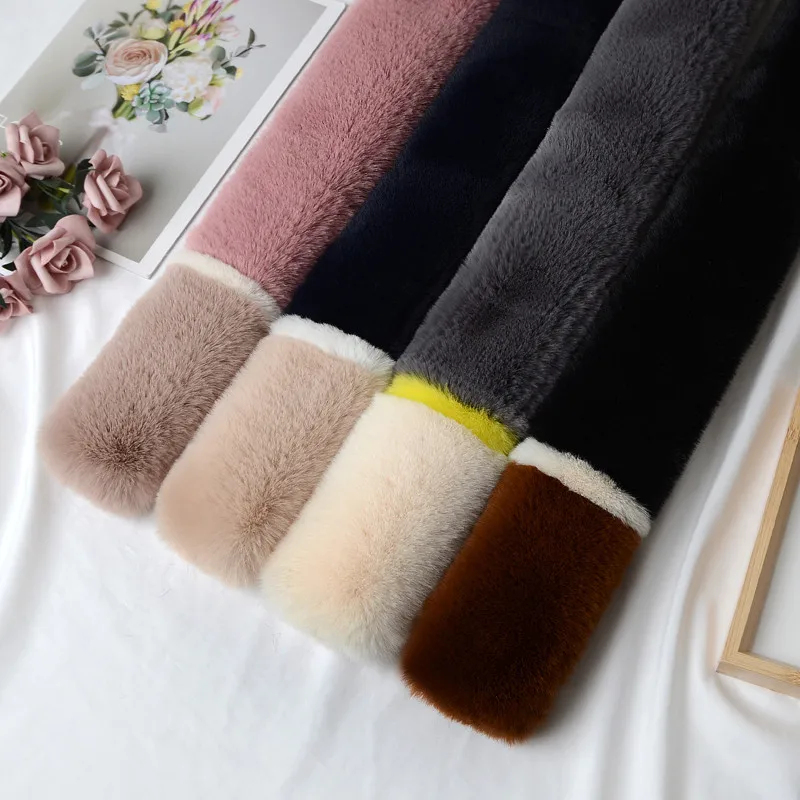 Scarf 2021 Korean Version Thick Warm Imitation Rabbit Fur Wholesale Autumn Winter New Mulit-color Mosaic Female |