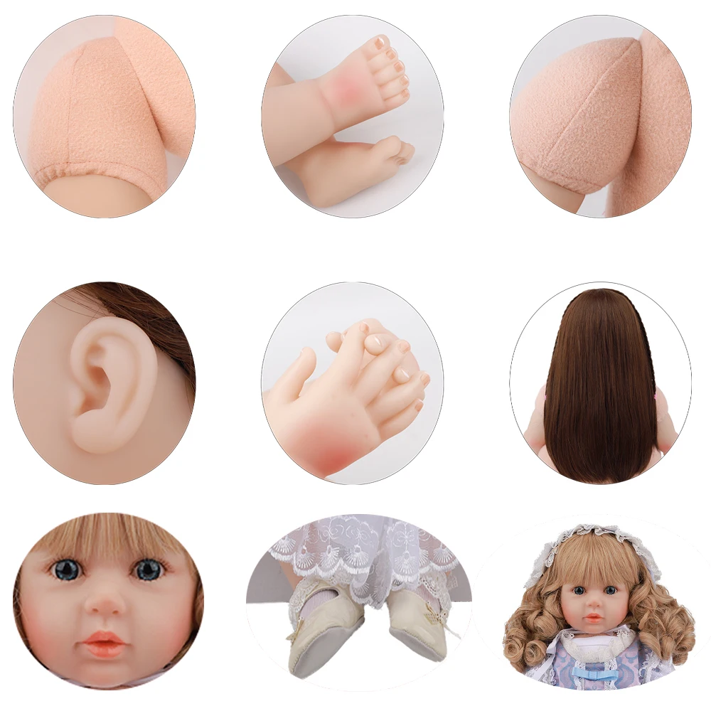 60 см новый дизайн Reborn Babies Dolls Реалистичная ткань тела модная принцесса платье