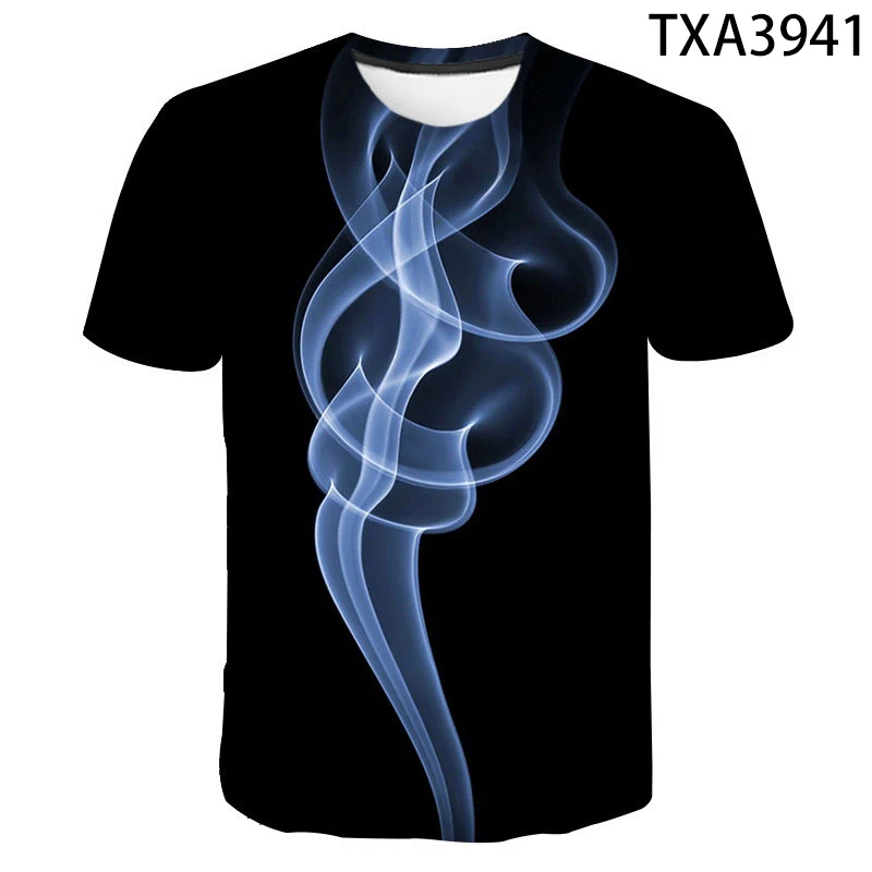 

New Fashion Smoke Art Design Cool 3D Print T Shirt Summer Men Women Children Short Sleeve Boy Girl Kids Streetwear Casual Tops