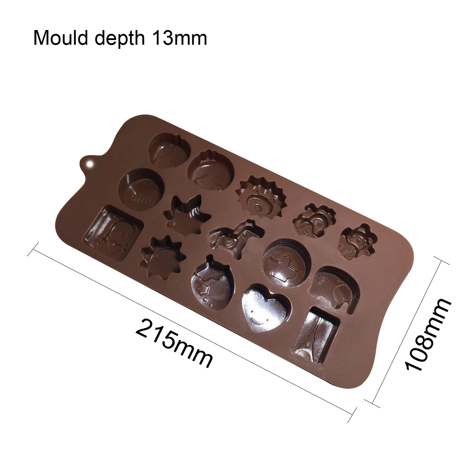 

15 Grids Cartoon Elephant Silicone Forms For Cooking Craft Chocolate Mold Baking Cake Tool Smile Fondant Making