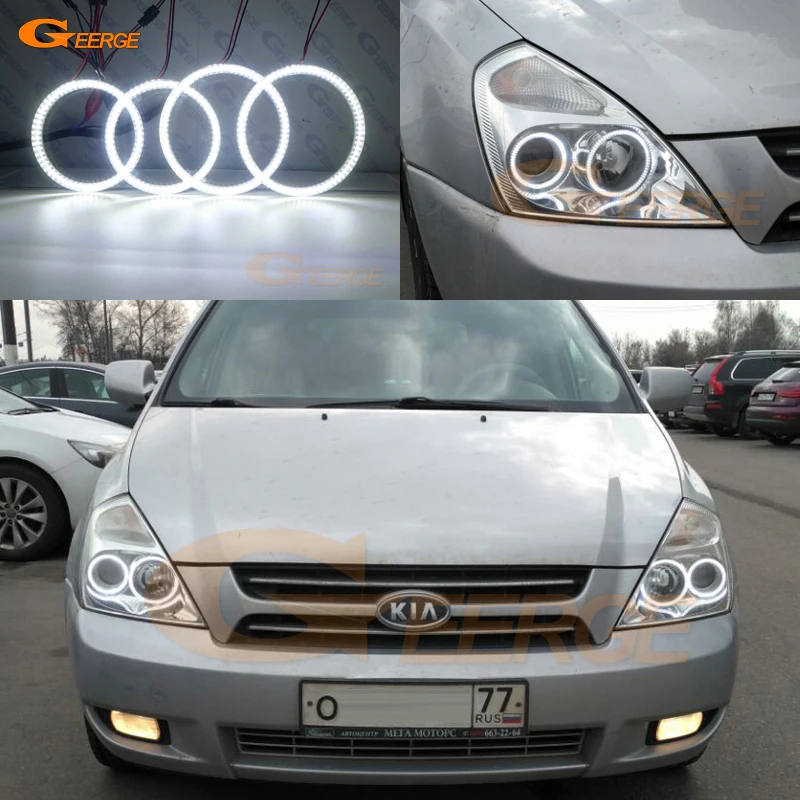 Для KIA GRAND CARNIVAL VQ 2006 2013 ультра яркий SMD LED Ангельские Глазки набор колец Дневной