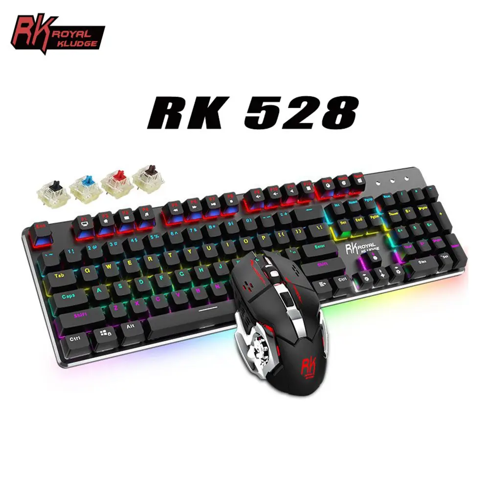 

Игровая клавиатура RK528 Royal Kludge, беспроводная проводная USB клавиатура 2,4G с двумя режимами RGB, механическая клавиатура для ПК, компьютерные акс...