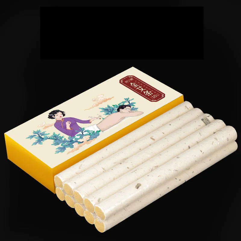 10pcs/Box 50:1 Long Gold Moxa Sticks Chinese Moxibustion Acupuntura Point Heating Therapy Pure Roller Wholsale | Красота и здоровье
