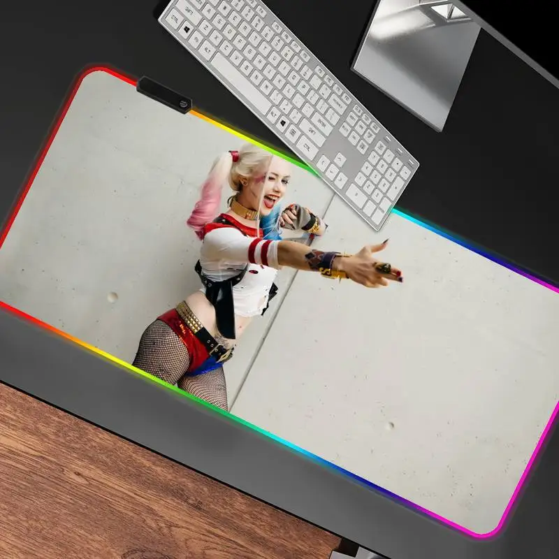suicide joker squad rgb mouse pad is suitable for laptop alfombrilla escritorio ergonomic large game personalization steelseries free global shipping