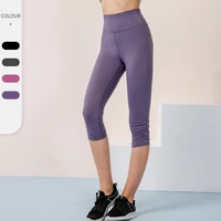 women yoga cropped leggings solid training womens pants high waist lift hip elastic fitness pants running gym womens pants