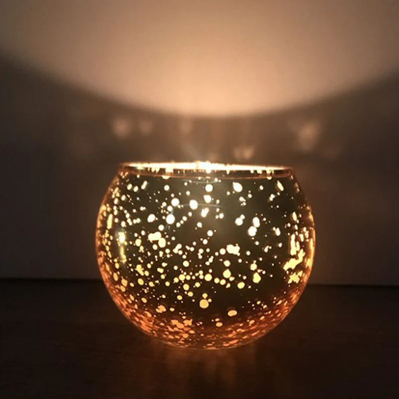 

12 Pcs Mercury Glass Candle Holders Votive Tealight Candlestick Wedding Centerpieces Parties Home Decoration Gift